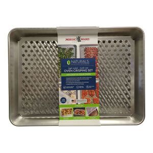 Nordic Ware Uncoated Aluminum Crisping and Roasting Set with Lid, Grey